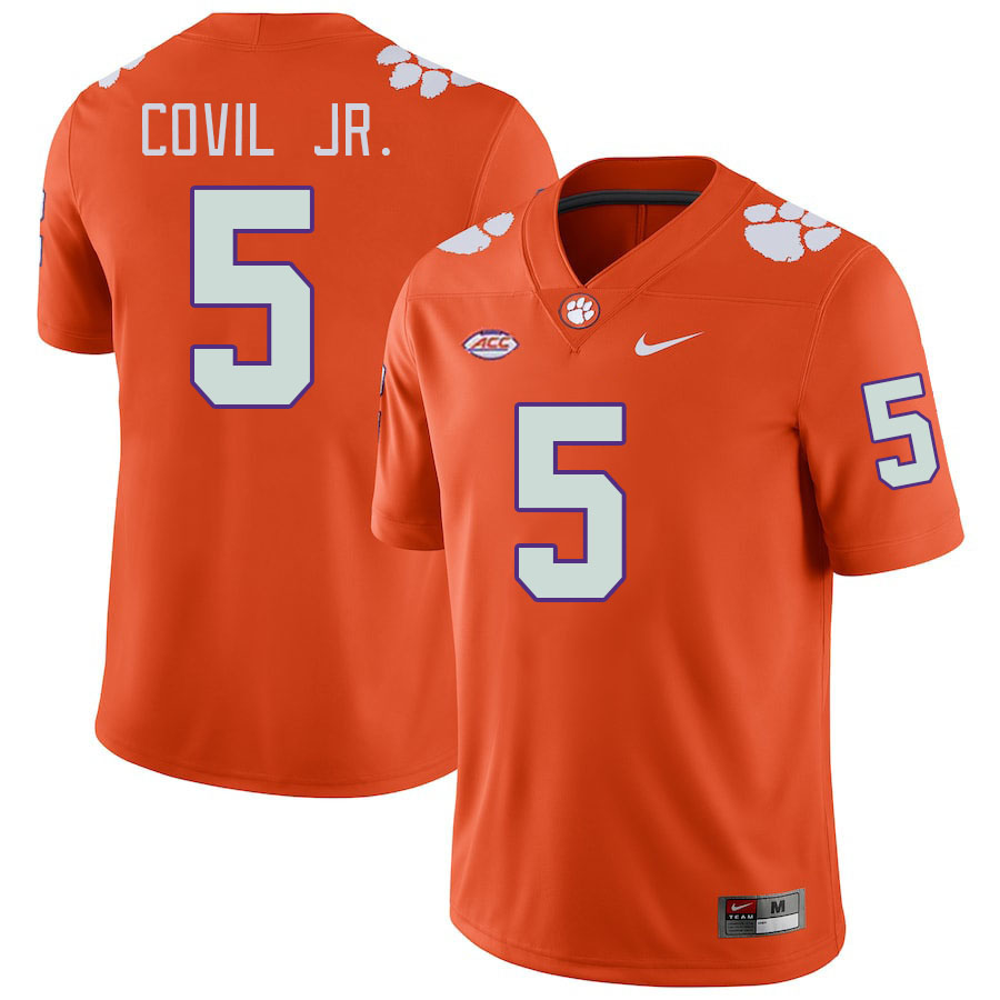 Men's Clemson Tigers Sherrod Covil Jr. #5 College Orange NCAA Authentic Football Stitched Jersey 23AX30EO